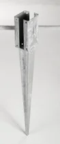 Support à enfoncer acier galvanisé à enfoncer gris, H.30 cm