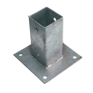 Support à fixer en acier, H.10 x l.7 x P.7 cm gris