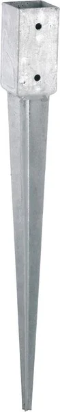 Support à enfoncer en acier fraisé, H.75 x l.7 x P.7 cm gris