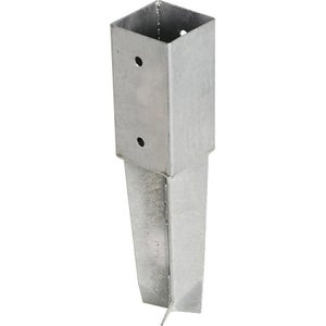 Support à sceller pour poteau acier gris, H.35 x l.7 x P.7 cm