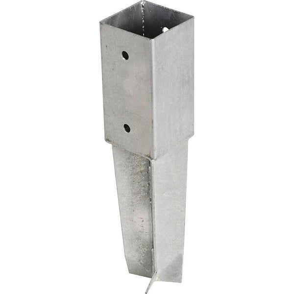 Support à sceller pour poteau acier gris, H.35 x l.7 x P.7 cm