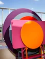 Table de jardin FERMOB Bistro rond diam 96cm, gris 4 personnes