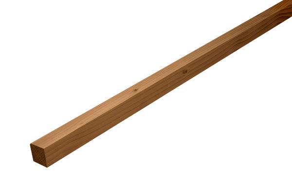 Baguette d'angle rentrant douglas 34 x 34 marron 2.5 m