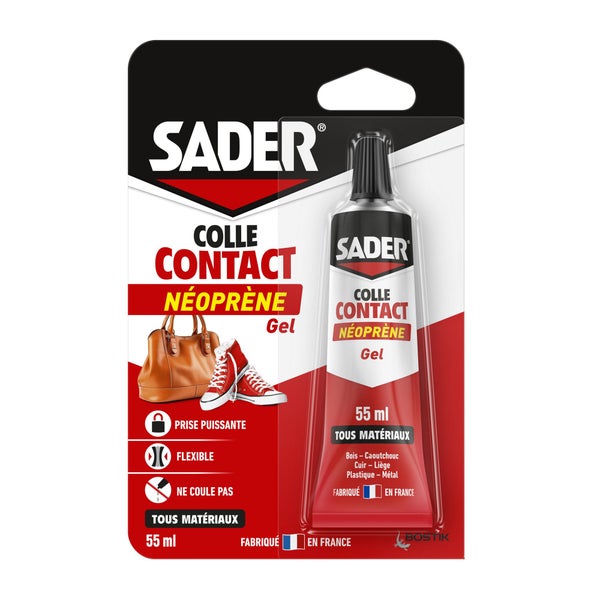 Colle d'assemblage contact neoprene gel sader beige tube 55ml