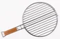 Grille double ronde diam 30cm en acier chromé avec manche en bambou