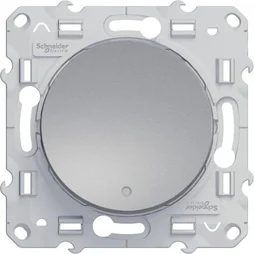 Interrupteur va-et-vient lumineux Odace, SCHNEIDER ELECTRIC, aluminium