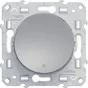 Interrupteur va-et-vient lumineux Odace, SCHNEIDER ELECTRIC, aluminium