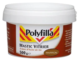 Mastic vitrier huile de lin marron POLYFILLA pot 500 g