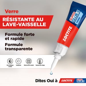 Colle de reparation loctite superglue-3 verre tube 3g