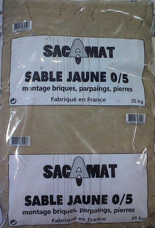 Sable jaune 0/5 en sac 35 Kg