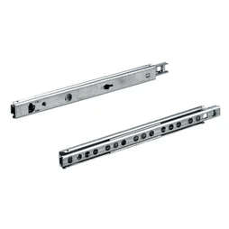 2 coulisses à sortie partielle pour tiroir 17 mm, HETTICH, 10 kg, L. 18.5/26 mm