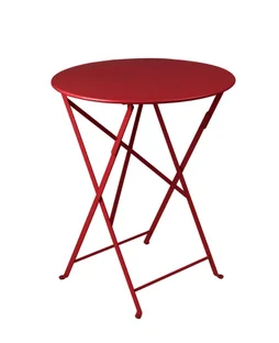 Table de jardin FERMOB Bistro rond rouge 2 personnes