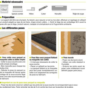 Rouleau isolant liège mur/sol, l.1 x L.15 m x Ep.4 mm