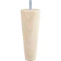 Lot de 4 pieds de meuble conique fixes hêtre brut blanc / beige / naturels, 15cm