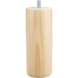 Lot de 4 pieds meuble cylindrique CIME fixes, H.15 cm pin vernis blanc