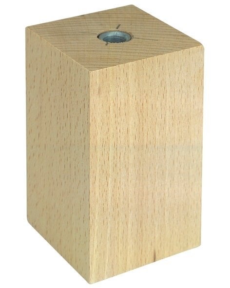 Pied de lit bois à visser, Diam.50 x H.80 mm x l.50 mm