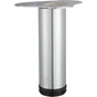 Pied table basse cylindrique HETTICH réglable, Ht.De 20 à 23 cm acier chromé gri