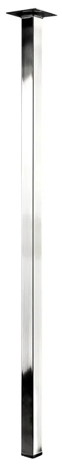 Pied table basse carré HETTICH fixe, H.70 cm acier brossé gris
