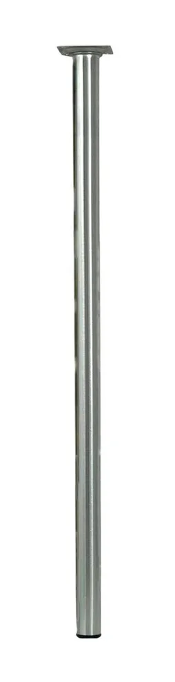 Pied de table cylindrique fixe acier chromé gris, 80 cm