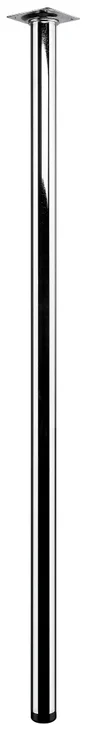 Pied de table cylindrique fixe acier chromé gris, 80 cm