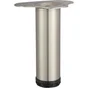 Pied table basse cylindrique HETTICH réglable, Ht.De 20 à 23 cm acier brossé gri