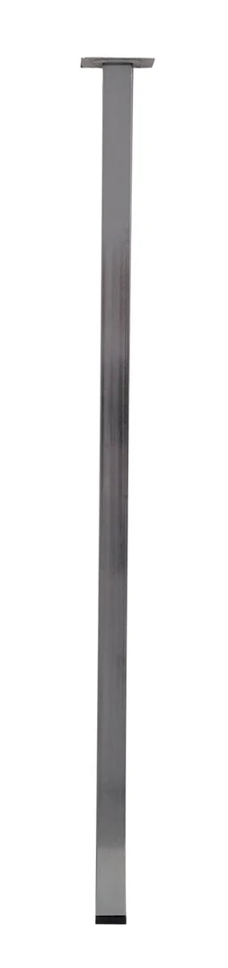 Pied table carré HETTICH fixe, H.80 cm acier chromé gris