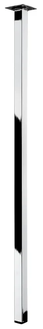 Pied table carré HETTICH fixe, H.80 cm acier chromé gris