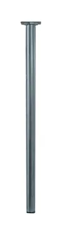 Pied de table basse cylindrique fixe acier chromé gris, 70 cm