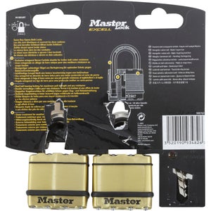 Lot de 2 cadenas à clé en  acier laminé, MASTER LOCK, l.45 mm