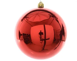 Boule Noel polystyrene d20cm rouge brillant unite