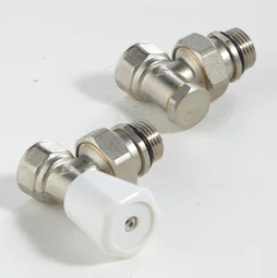 Kit robinet manuel équerre 1/2 mâle / femelle, laiton nickelé ECOPRO