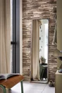 Miroir rectangulaire, industriel avec rivets effet rouille, l.40 x H.140 cm