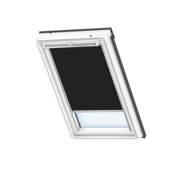 Store fenêtre de toit VELUX occultant manuel noir DKL MK04, cadre gris