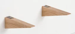 Lot de 2 equerres en chene, L.17.5 x l.3 cm