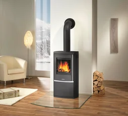 Poêle à bûche JUSTUS Reno r noir, 6 kW