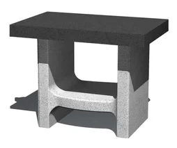 Support à plancha en béton gris et noir Happy lilly, l.52 x L.80 x H.64 cm