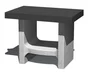 Support à plancha en béton gris et noir Happy lilly, l.52 x L.80 x H.64 cm