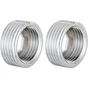Lot de 2 raccords butée, mâle / femelle 15 x 21/20 x 27 mm