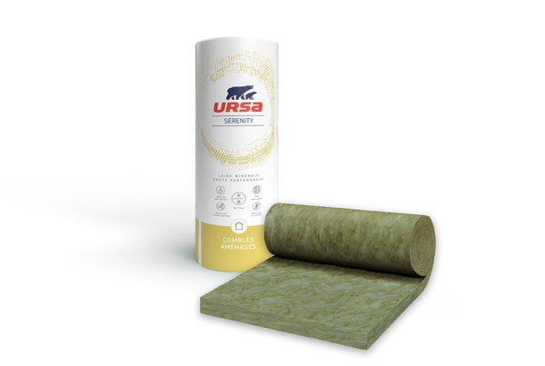 Rouleau de laine de verre URSA SERENITY 35 nu, Ep.200mm, 3x1.2m, R=5.70