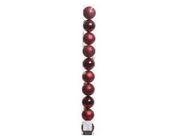 Boule Noel polystyrene d6cm bordeaux brillant/mat/paillette lot de 10