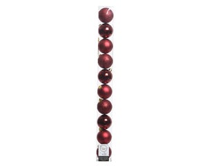 Boule Noel polystyrene d6cm bordeaux brillant/mat/paillette lot de 10