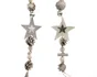 Guirlande int pomme de pin clochette etoile gris/blanc 120x8x4cm-unite