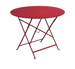 Table de jardin FERMOB Bistro rond rouge 4 personnes