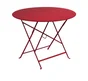 Table de jardin FERMOB Bistro rond rouge 4 personnes
