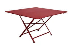 Table de jardin FERMOB Cargo carré rouge 8 personnes