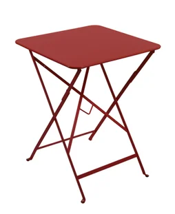 Table de jardin FERMOB Bistro carré rouge 2 personnes