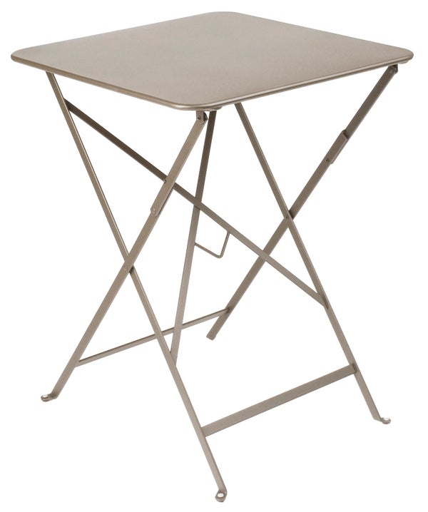 Table de jardin FERMOB Bistro carré marron 2 personnes
