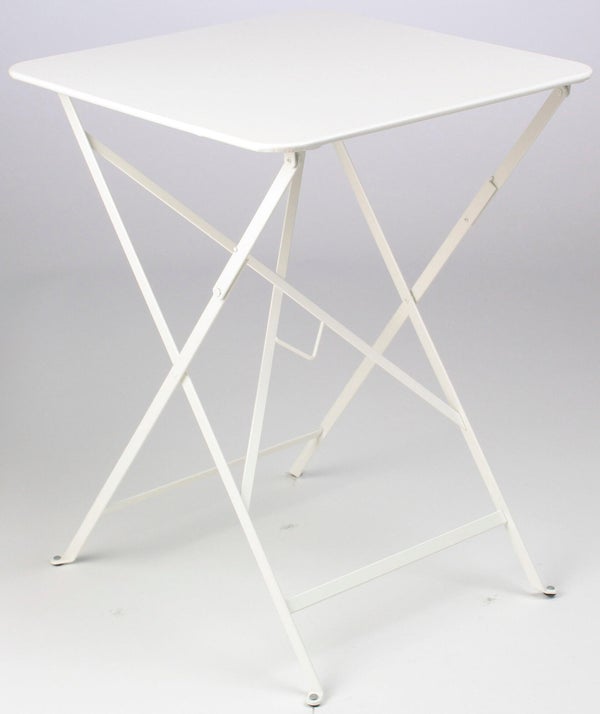 Table de jardin FERMOB Bistro carré blanc 2 personnes