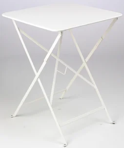 Table de jardin FERMOB Bistro carré blanc 2 personnes