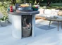 Barbecue en béton beige et gris Mercurio, l.102 x L.102 x H.103 cm